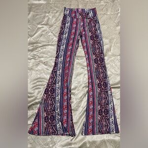 Bohemian Flare Pants with Paisley Print